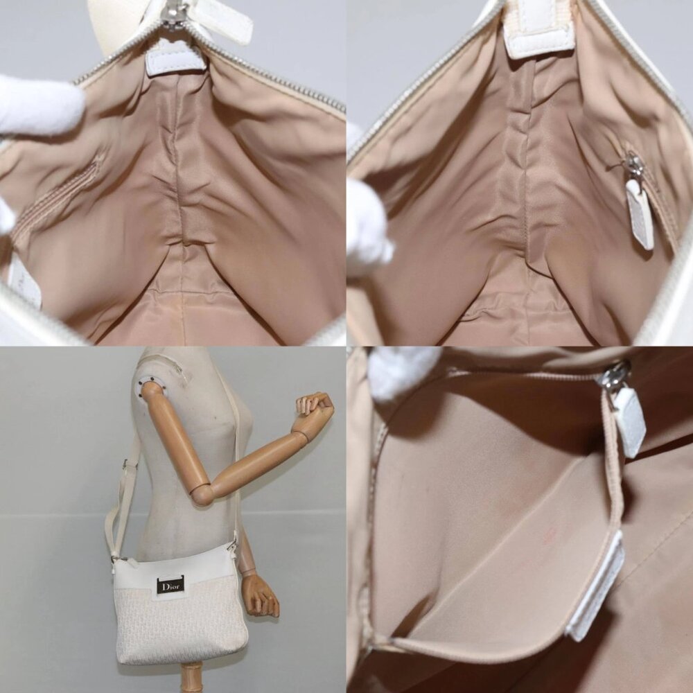 Christian Dior Trotter Canvas Shoulder Bag White Auth 103087V - Picture 15 of 16
